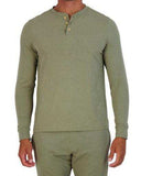 Wood Underwear olive men's long sleeve henley - Wood Underwear - Flyclothing LLC