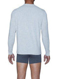 Wood Underwear heather grey men's long sleeve henley - Wood Underwear - Flyclothing LLC