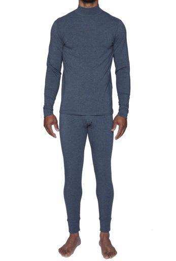 Wood Underwear charcoal heather men's long underwear mock turtle - Wood Underwear - Flyclothing LLC