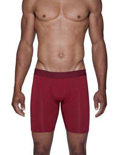 Wood Underwear burgundy red men's biker brief w-fly - Wood Underwear - Flyclothing LLC