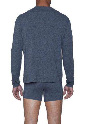 Wood Underwear charcoal heather men's long sleeve henley - Wood Underwear - Flyclothing LLC