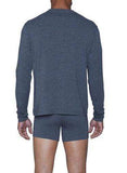 Wood Underwear charcoal heather men's long sleeve henley - Wood Underwear - Flyclothing LLC