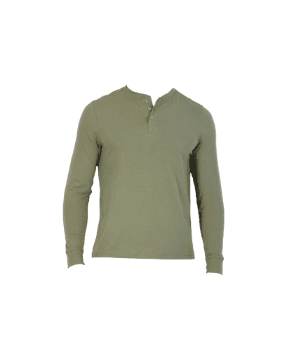 Wood Underwear olive men's long sleeve henley - Wood Underwear - Flyclothing LLC