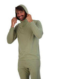 Wood Underwear olive mens long sleeve hoodie - Wood Underwear - Flyclothing LLC