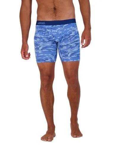 Wood Underwear blue camo mens biker brief w-fly - Wood Underwear - Flyclothing LLC