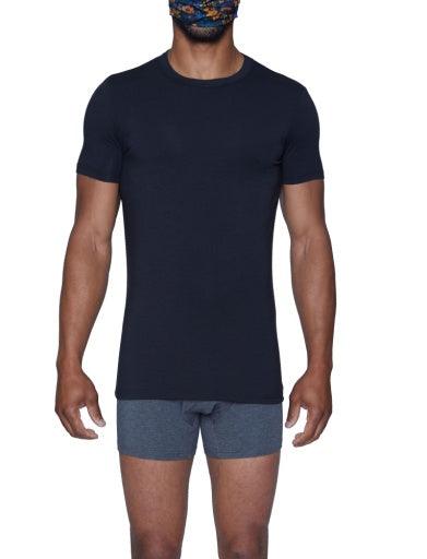 Wood Underwear black men's crew neck undershirt - Flyclothing LLC