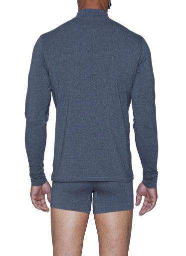 Wood Underwear charcoal heather men's long underwear mock turtle - Wood Underwear - Flyclothing LLC