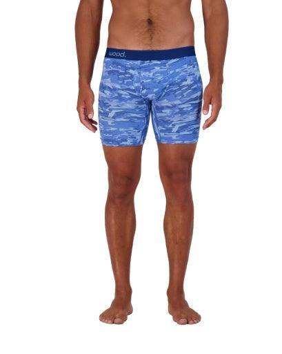 Wood Underwear blue camo mens biker brief w-fly - Wood Underwear - Flyclothing LLC