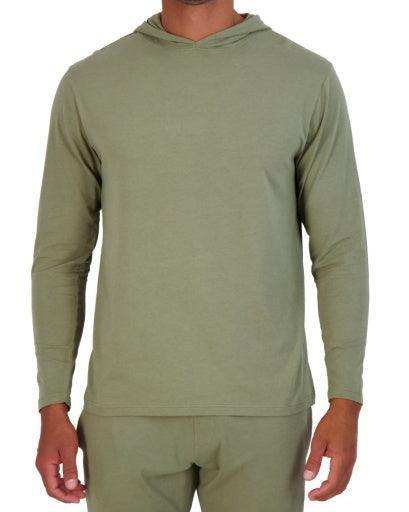 Wood Underwear olive mens long sleeve hoodie - Wood Underwear - Flyclothing LLC