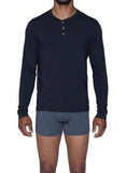 Wood Underwear black men's long sleeve henley - Wood Underwear - Flyclothing LLC