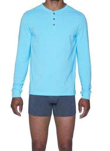 Wood Underwear sky men's henley - Wood Underwear - Flyclothing LLC