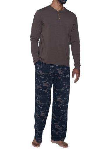 Wood Underwear walnut men's long sleeve henley - Wood Underwear - Flyclothing LLC