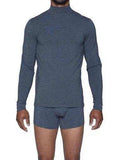 Wood Underwear charcoal heather men's long underwear mock turtle - Wood Underwear - Flyclothing LLC