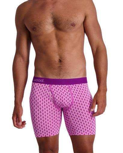 Wood Underwear purple interlock men's biker brief w-fly - Wood Underwear - Flyclothing LLC
