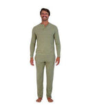 Wood Underwear olive men's long sleeve henley - Wood Underwear - Flyclothing LLC