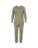 Wood Underwear olive men's long sleeve henley - Wood Underwear - Flyclothing LLC