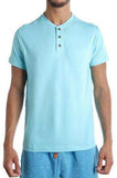 Wood Underwear sky men's short sleeve henley - Wood Underwear - Flyclothing LLC