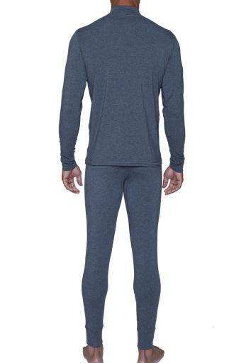 Wood Underwear charcoal heather men's long underwear mock turtle - Wood Underwear - Flyclothing LLC