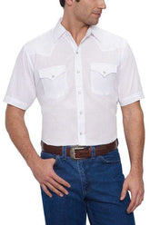 Ely Cattleman Mens S/S White Solid Snap Shirt - Ely Cattleman - Flyclothing LLC