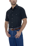 Ely Cattleman Mens S/S Black Tone On Tone Snap Shirt - Ely Cattleman - Flyclothing LLC