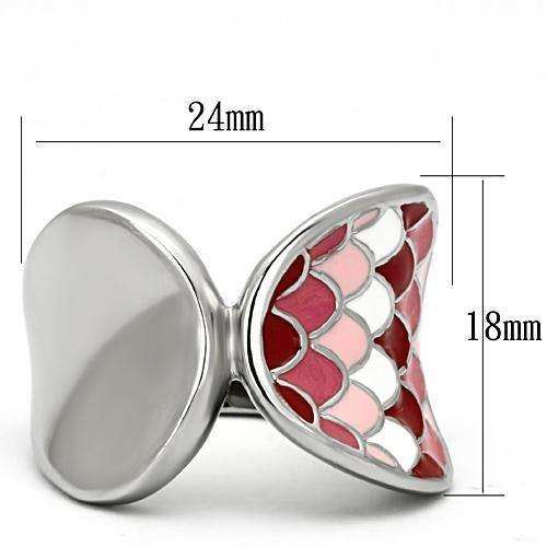 Alamode High polished (no plating) Stainless Steel Ring with Epoxy in Multi Color - Alamode - Flyclothing LLC