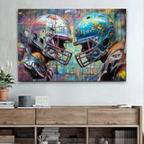 Helmet Clash - Sport Wall Art - Tailored Canvases - Flyclothing LLC