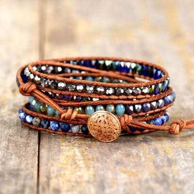 Lapis Lazuli Layered Bracelet - Trendsi - Flyclothing LLC