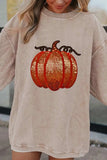 Sequin Pumpkin Round Neck Long Sleeve Sweatshirt - Trendsi - Flyclothing LLC