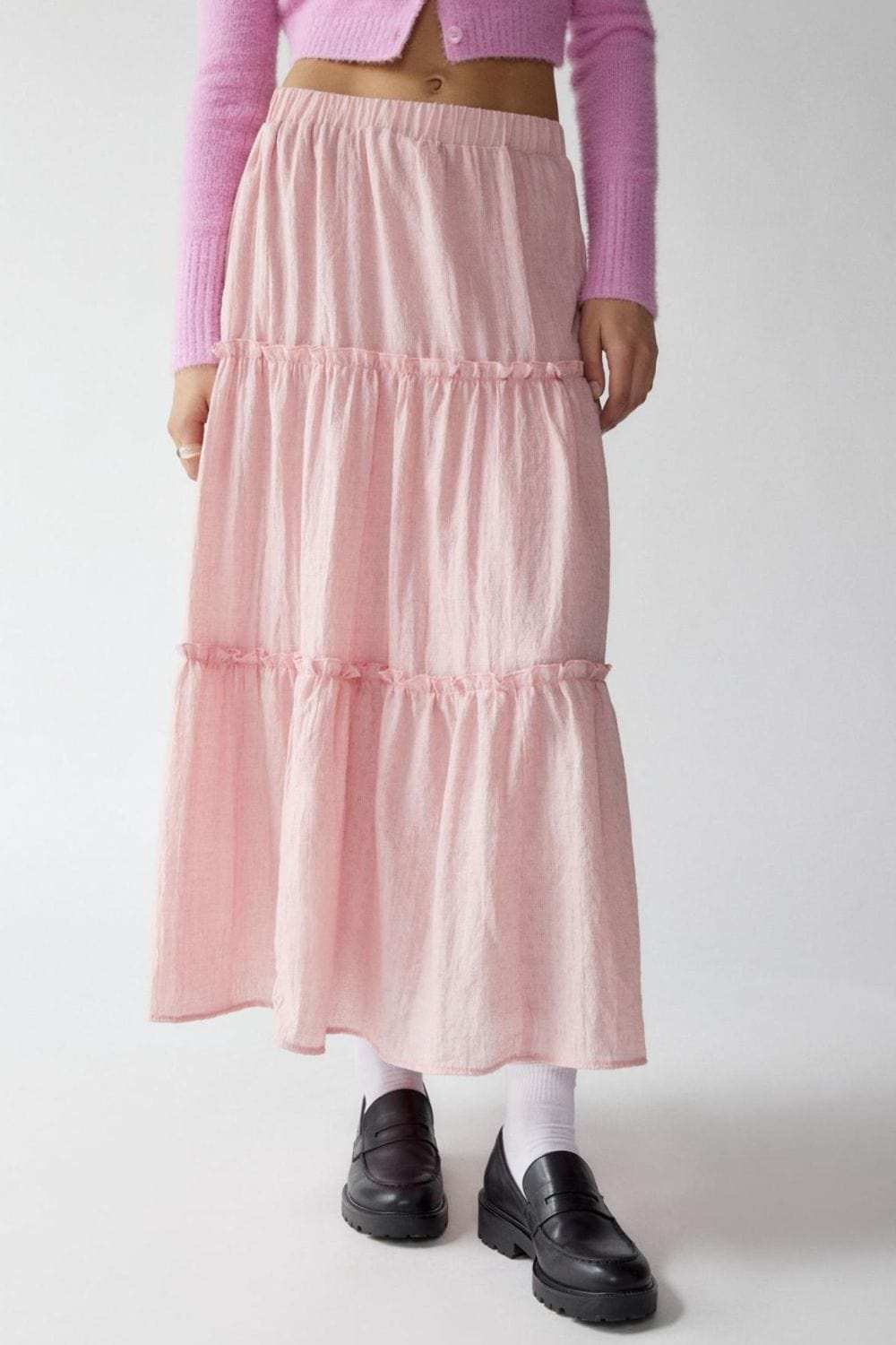 Frill Elastic Waist Skirt - Trendsi - Flyclothing LLC