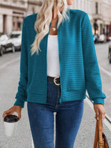 Zip Up Long Sleeve Jacket - Trendsi - Flyclothing LLC