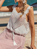 Tassel Openwork Sleeveless Knit Cover Up - Trendsi - Flyclothing LLC