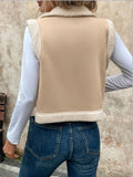 Zip Up Sherpa Vest Coat - Trendsi