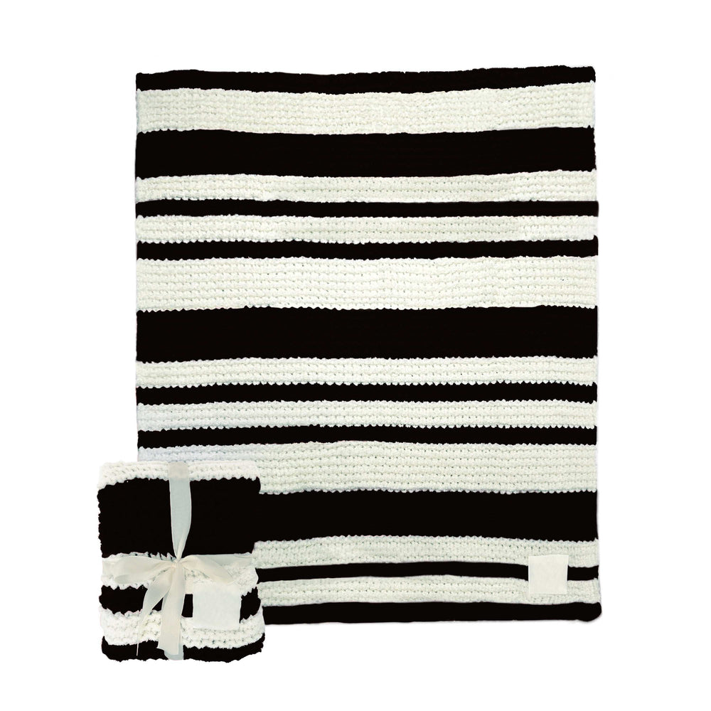 Plain Black Cable Knit Throw 50x60 - Logo Brands - Flyclothing LLC