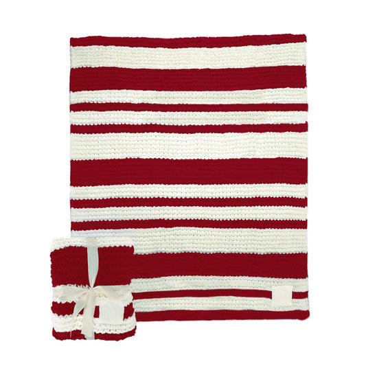 Plain Cardinal Cable Knit Throw 50x60 - Logo Brands - Flyclothing LLC