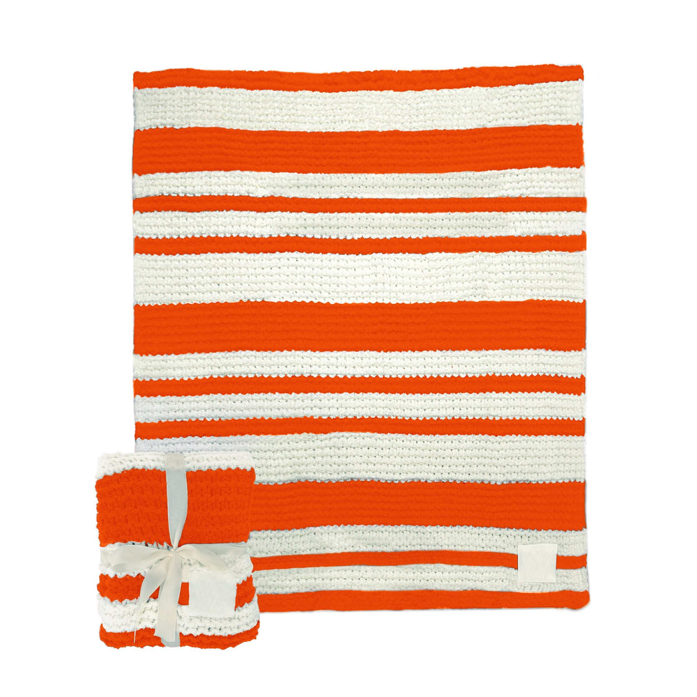 Plain Orange Cable Knit Throw 50x60 - Logo Brands - Flyclothing LLC