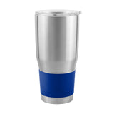 Plain 30oz Silver Tumbler with Royal Sleeve - Logo Brands - Flyclothing LLC