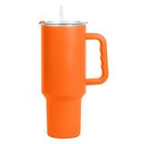 Plain Orange 40oz Powder Coat Tumbler w/ Color Handle - Logo Brands - Flyclothing LLC