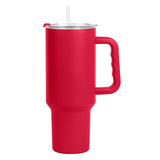 Plain Red 40oz Powder Coat Tumbler w/ Color Handle - Logo Brands - Flyclothing LLC