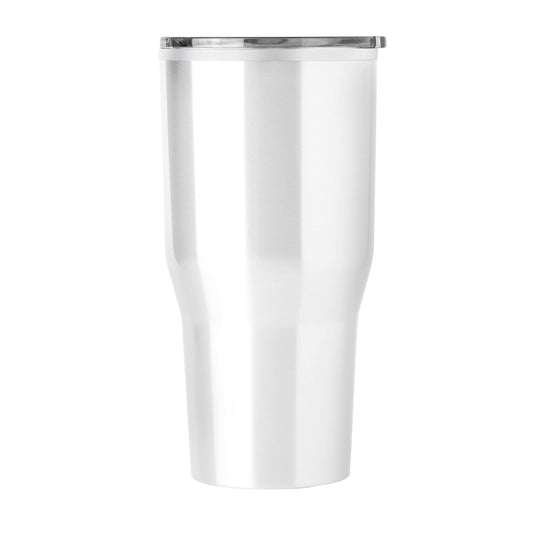 30oz Blank White Plastic Wall Stainless Tumbler - Logo Brands - Flyclothing LLC