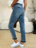 Judy Blue Full Size Mid Rise Rigid Magic Release Hem Jeans - Trendsi - Flyclothing LLC