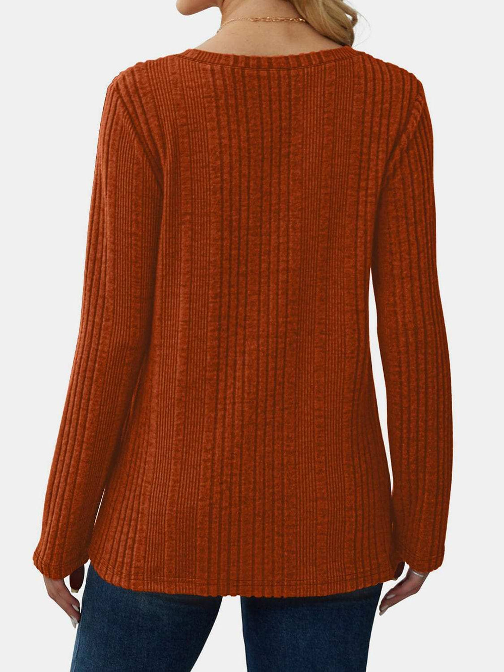 V-Neck Long Sleeve T-Shirt - Trendsi - Flyclothing LLC