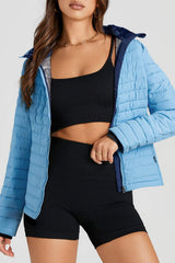 Turtleneck Zip Up Long Sleeve Jacket - Trendsi - Flyclothing LLC