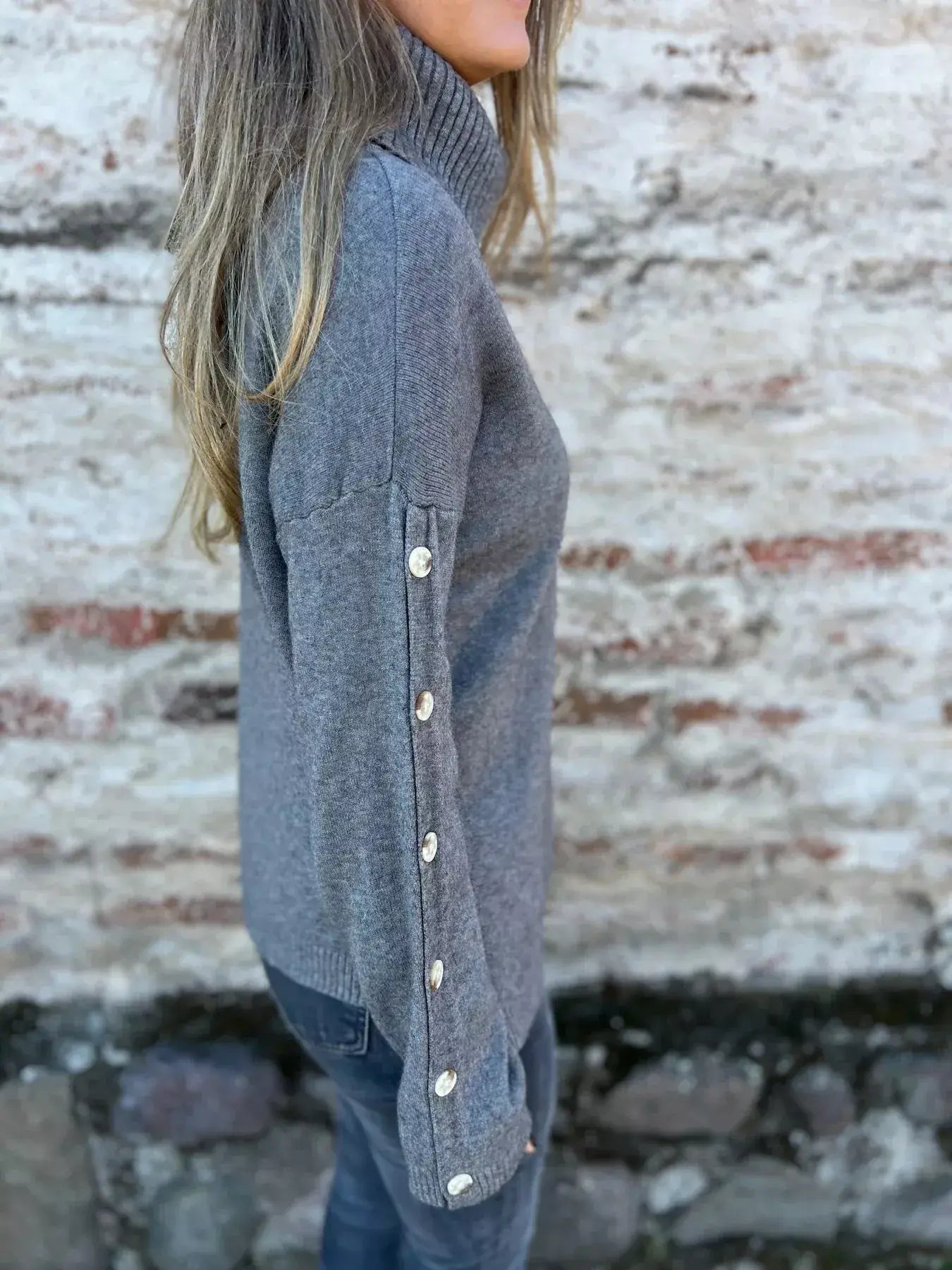 Full Size Turtleneck Long Sleeve Sweater Plus Size - Trendsi - Flyclothing LLC
