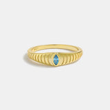 925 Sterling Silver Inlaid Zircon Ring - Trendsi