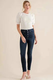 And The Why Puffed Half Sleeve Rib Basic Bodysuit - Trendsi - Flyclothing LLC