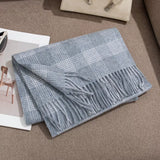 Plaid Fringe Scarf - Trendsi - Flyclothing LLC