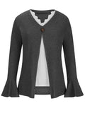 Faux Layered V-Neck Long Sleeve T-Shirt - Trendsi