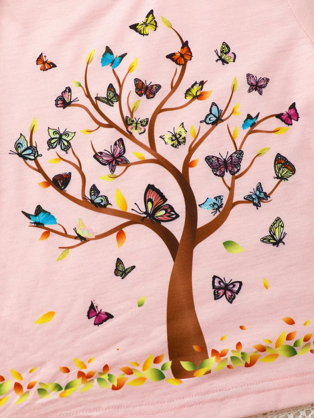 Children's Butterfly Tree Graphic Casual T-Shirt - Trendsi - Flyclothing LLC