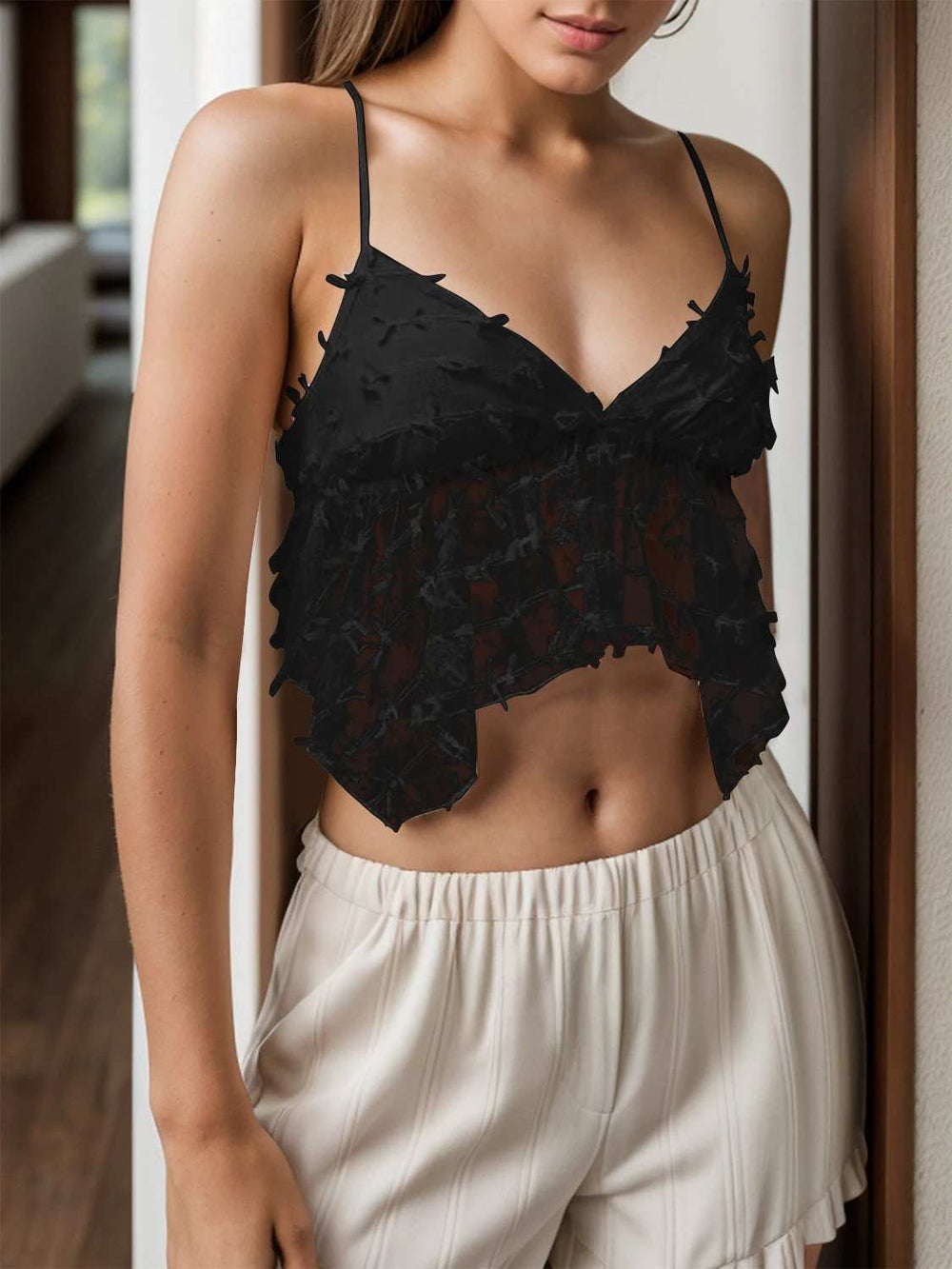 Tied V-Neck Cami - Trendsi - Flyclothing LLC