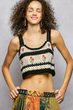 POL Floral Embroidered Cropped Crochet Cami with Scalloped Hem - Trendsi - Flyclothing LLC